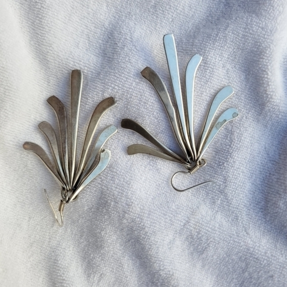 Vintage sterling dangle earrings‎ - Picture 3 of 7
